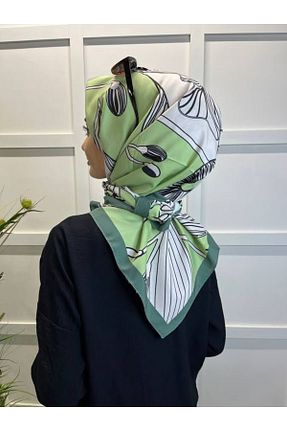 روسری سبز ساتن Eflatun - کد 684156735
