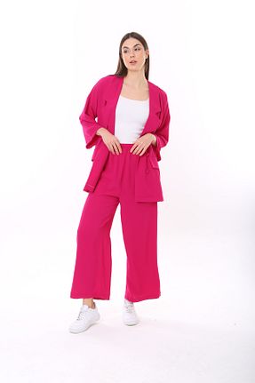 ست بالاتنه و پائین تنه صورتی زنانه بافتنی Swana - کد 684484527
