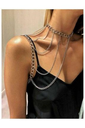 گردنبند جواهر زنانه روکش نقره oldskoolbutik - کد 684498111