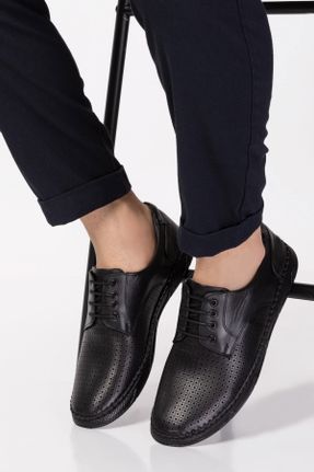 کفش کلاسیک مشکی مردانه چرم طبیعی پاشنه کوتاه ( 4 - 1 cm ) کد 684835232