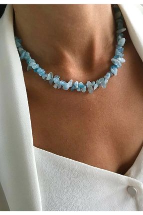گردنبند جواهر آبی زنانه سنگ EST Aksesuar - کد 685278311