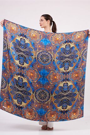 دستمال گردن آبی زنانه ابریشم Nomads Felt - کد 685462243
