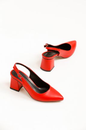 کفش پاشنه بلند کلاسیک قرمز زنانه پاشنه ضخیم پاشنه متوسط ( 5 - 9 cm ) کد 686061334