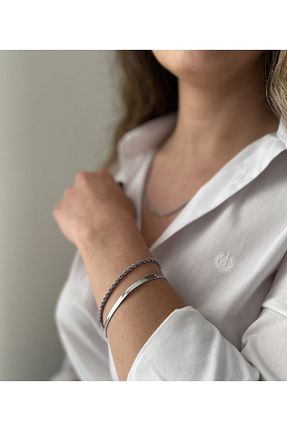 دستبند استیل (فولاد) زنانه استیل ضد زنگ BYCUFF - کد 89609547