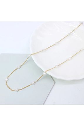 گردنبند جواهر زرد زنانه مروارید platin hediyelik - کد 89576189