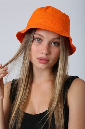 کلاه نارنجی زنانه پلی استر کد 266459545