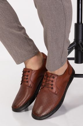 کفش کژوال قهوه ای مردانه چرم طبیعی پاشنه کوتاه ( 4 - 1 cm ) پاشنه ساده کد 685488847