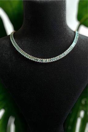 گردنبند جواهر فیروزه ای زنانه روکش نقره Serelia - کد 679604435