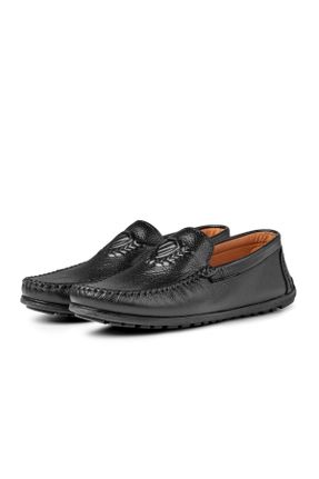 کفش کژوال مشکی مردانه چرم طبیعی پاشنه کوتاه ( 4 - 1 cm ) پاشنه ساده کد 685354473