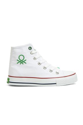 کفش اسنیکر سفید بچه گانه بند دار Benetton - کد 266754259