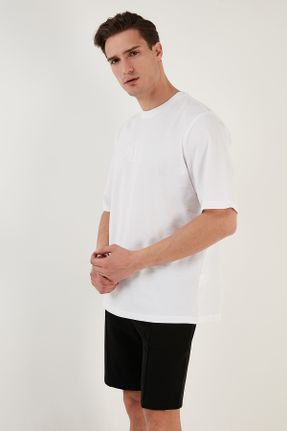 تی شرت سفید مردانه یقه گرد رگولار کد 686013386