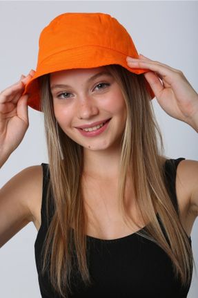 کلاه نارنجی زنانه پلی استر کد 266459545