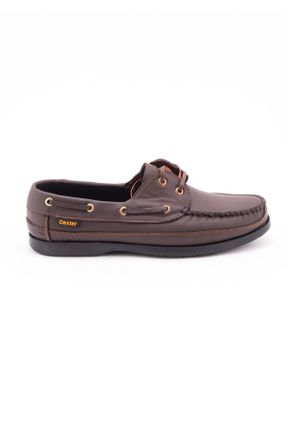 کفش کژوال قهوه ای مردانه چرم طبیعی پاشنه کوتاه ( 4 - 1 cm ) پاشنه ساده کد 339697053