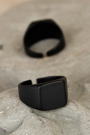 انگشتر جواهر مشکی مردانه تیتانیوم THE Gifts - کد 323107219