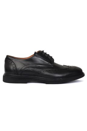 کفش کلاسیک مشکی مردانه چرم طبیعی پاشنه کوتاه ( 4 - 1 cm ) پاشنه ساده کد 686013967