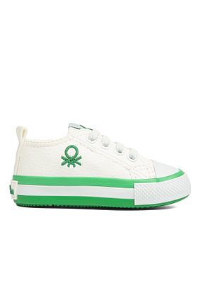 کفش اسنیکر سفید بچه گانه بند دار Benetton - کد 686161927