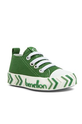 کفش اسنیکر سبز بچه گانه بند دار Benetton - کد 260727086