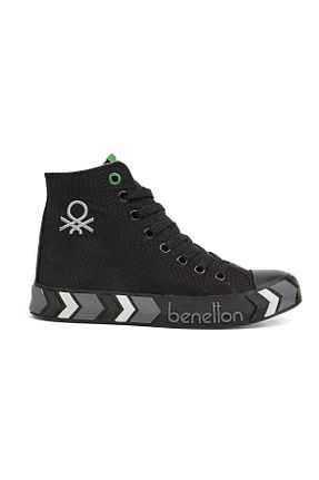 کفش اسنیکر مشکی زنانه بند دار Benetton - کد 266743869