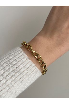 دستبند استیل (فولاد) طلائی زنانه استیل (فولاد) Owentis - کد 686343663