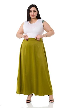 دامن سایز بزرگ سبز زنانه ساتن DISENTIS MODEST - کد 686963967