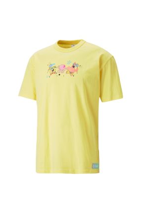تی شرت زرد مردانه رگولار تکی کد 686825463