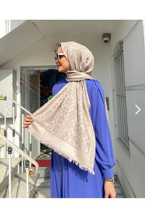 شال بژ زنانه ابریشم MİSK SCARFS - کد 687126473