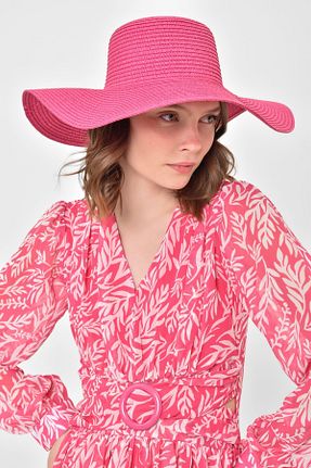 کلاه صورتی زنانه حصیر Saria Moda - کد 686765870