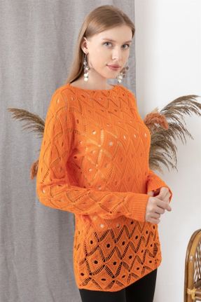 پلیور نارنجی زنانه اکریلیک رگولار کد 151831031