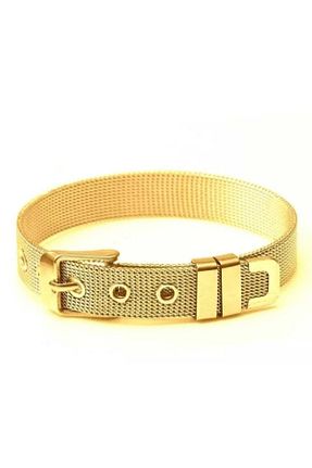 دستبند استیل (فولاد) طلائی زنانه استیل ضد زنگ stainless steel - کد 150716561