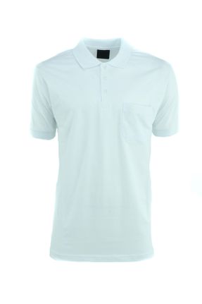 تی شرت سفید مردانه رگولار یقه پولو پنبه (نخی) تکی بیسیک کد 688411192