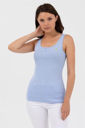 تی شرت آبی زنانه رگولار یقه گرد کد 688763279