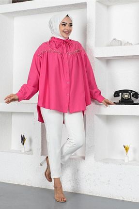 تونیک حجاب صورتی زنانه پنبه پلی استر benguen - کد 688479503