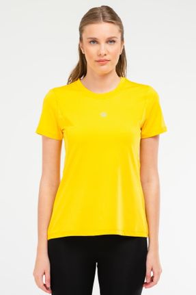 تی شرت زرد زنانه اسلیم فیت یقه گرد کد 688483761