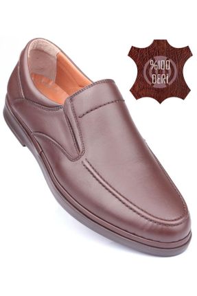 کفش کژوال قهوه ای مردانه چرم طبیعی پاشنه کوتاه ( 4 - 1 cm ) پاشنه ساده کد 688525522