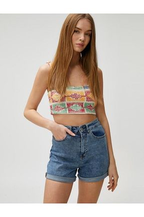 شلوارک و برمودا آبی زنانه Straight Koton - کد 688744325