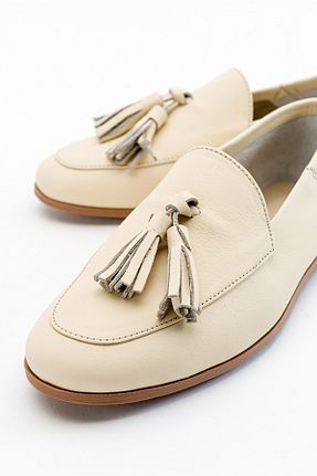 کفش لوفر نباتی زنانه چرم خالص luvishoes - کد 689175358