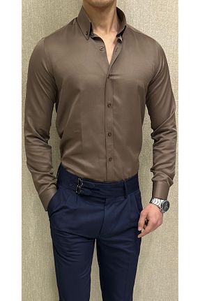 پیراهن قهوه ای زنانه اسلیم فیت Terziayhan - کد 688895251