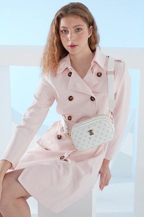 کیف دوشی سفید زنانه چرم مصنوعی Pierre Cardin - کد 658968910