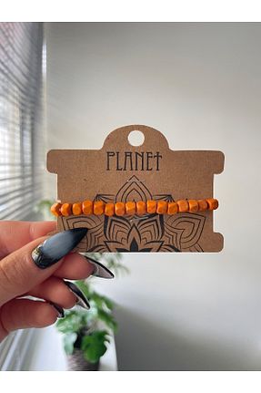 دستبند جواهر نارنجی زنانه Planet Butik - کد 688310745