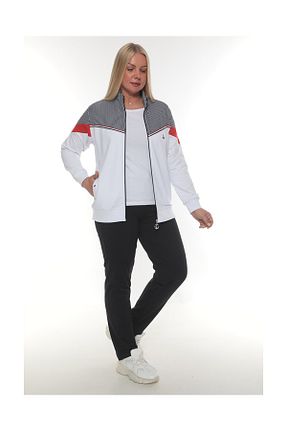 ست گرمکن سایز بزرگ سفید زنانه پنبه ای WND SPORT - کد 688466466