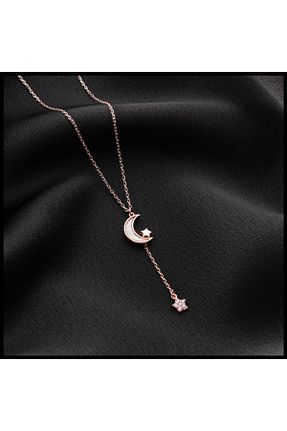 گردنبند نقره صورتی زنانه 925 عیار sorti takı aksesuar - کد 688653698