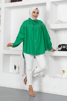 تونیک حجاب سبز زنانه پنبه پلی استر benguen - کد 687974087