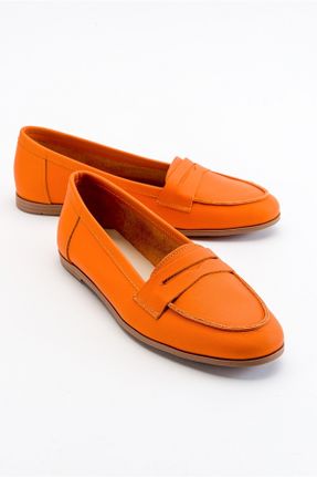 کفش لوفر نارنجی زنانه جیر پاشنه کوتاه ( 4 - 1 cm ) کد 689274341