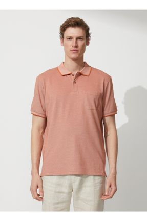 تی شرت نارنجی مردانه یقه پولو کد 689597097