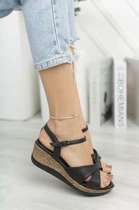 صندل مشکی زنانه پاشنه پر Life is Shoes - کد 90925021