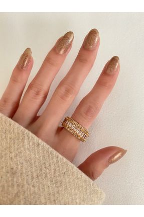 انگشتر جواهر طلائی زنانه روکش طلا کد 91131194