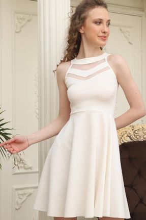 لباس سفید زنانه بافتنی لیکرا کد 689084401