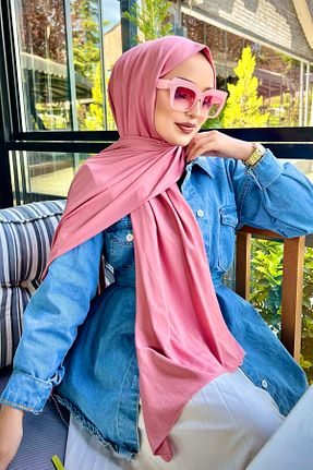 شال صورتی زنانه پنبه پلی استر Clothes bus - کد 690786279
