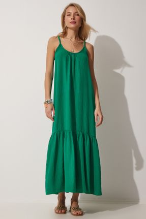 لباس سبز زنانه بافتنی رگولار بند دار کد 690989060