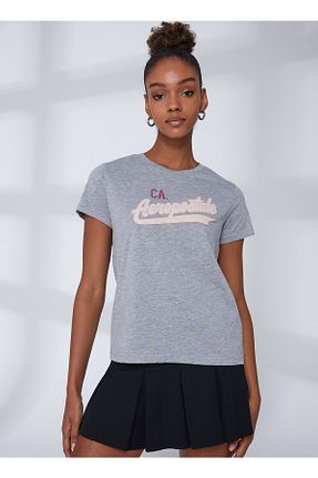 تیشرت طوسی زنانه رگولار Aeropostale - کد 690872755
